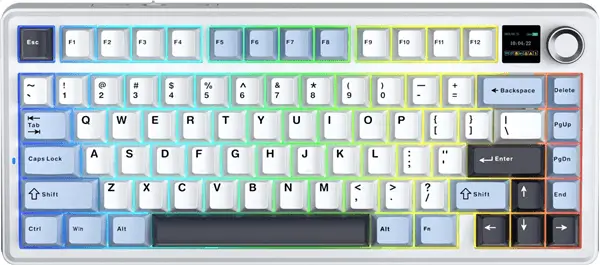 מקלדת גיימינג מכאנית אלחוטית F75 Max - לבן \ כחול AULA