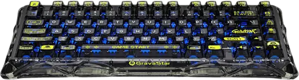 מקלדת גיימינג מכנית אלחוטית Mercury K1 Lite שחור GravaStar