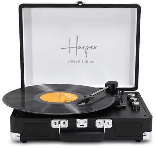 פטיפון + רדיו מזוודה משולב רמקולים מובנים HRT-10W Harper