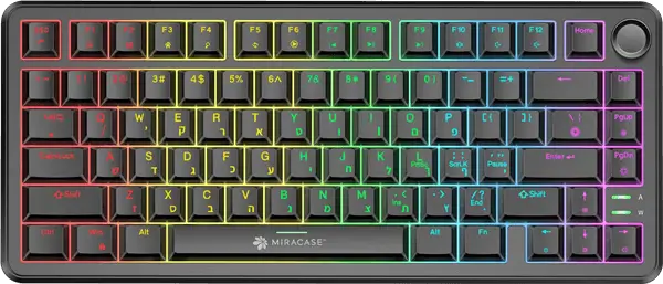 מקלדת גיימינג מכאנית חוטית עם כפתור שליטה MMCK300 - שחור - סוויץ' אדום לינארי Miracase