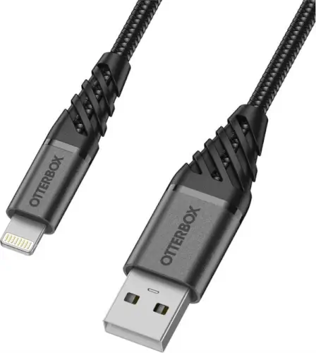 כבל נתונים וטעינה USB-A ל Lightning Premium Cable - שחור - 2 מטר OtterBox