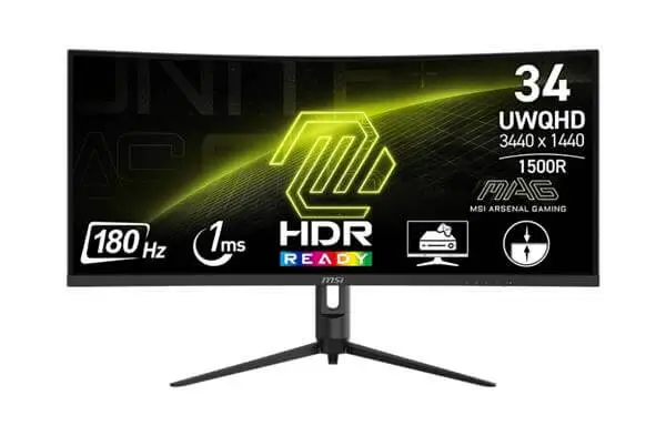 מסך גיימינג "34 MAG 342CQR E2 MSI